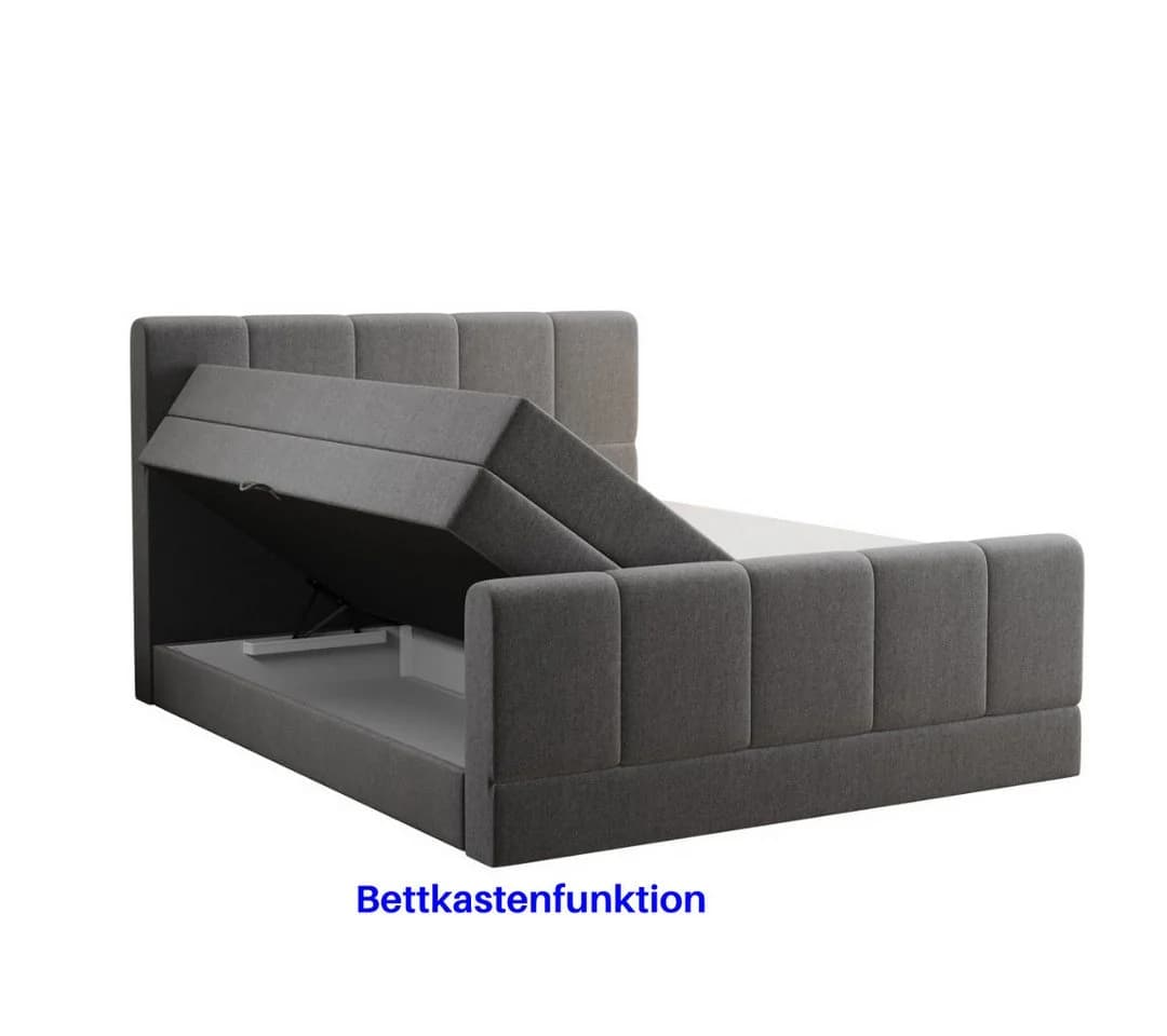 M-Punkt24 Boxspringbett Ibiza 180x200cm mit 7-Zonen-Taschenfederkernmatratze