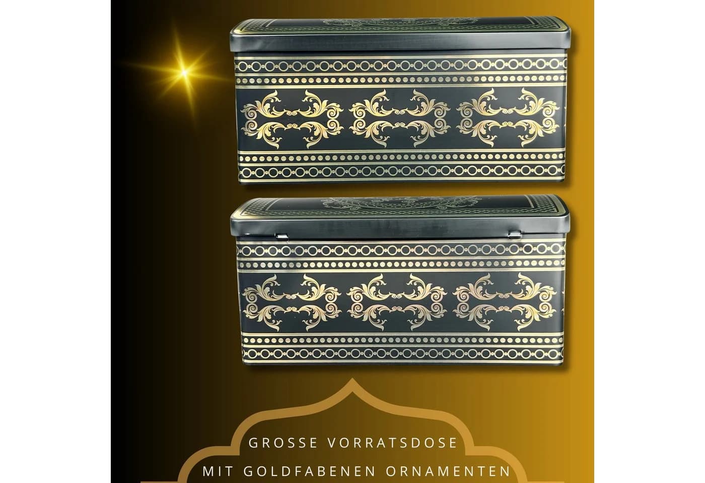 MediMuc Keksdose Ornament Truche Schwarz/Gold - Bild 4