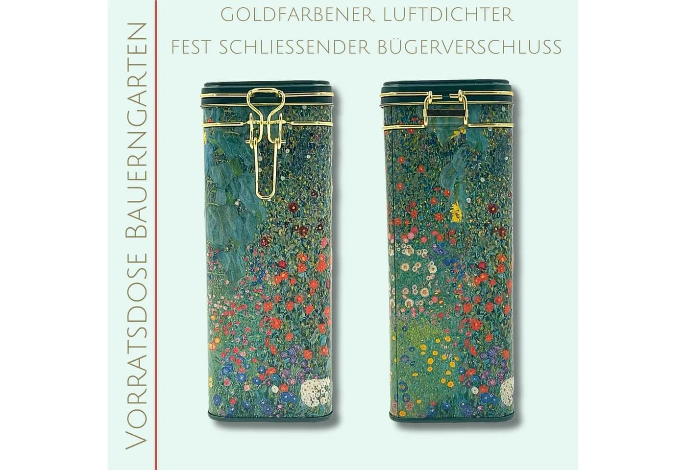 MediMuc Kaffeedose Bauerngarten Gustav Klimt Motiv Blechdose - Bild 4