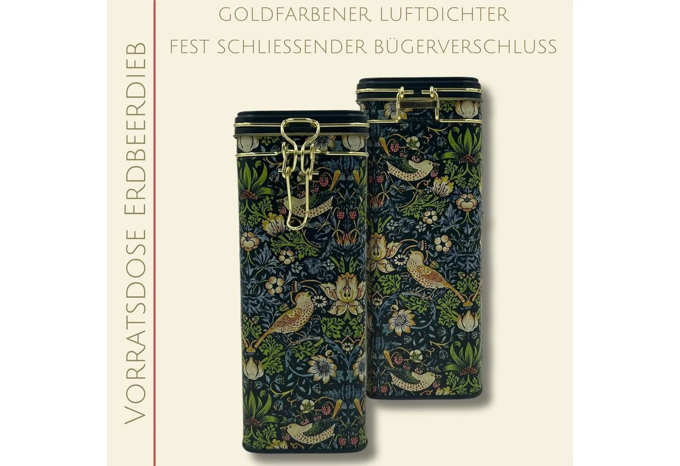 MediMuc Kaffeedose Erdbeerdieb Bügelverschluss Dichtung Gustav Klimt Motiv - Bild 4