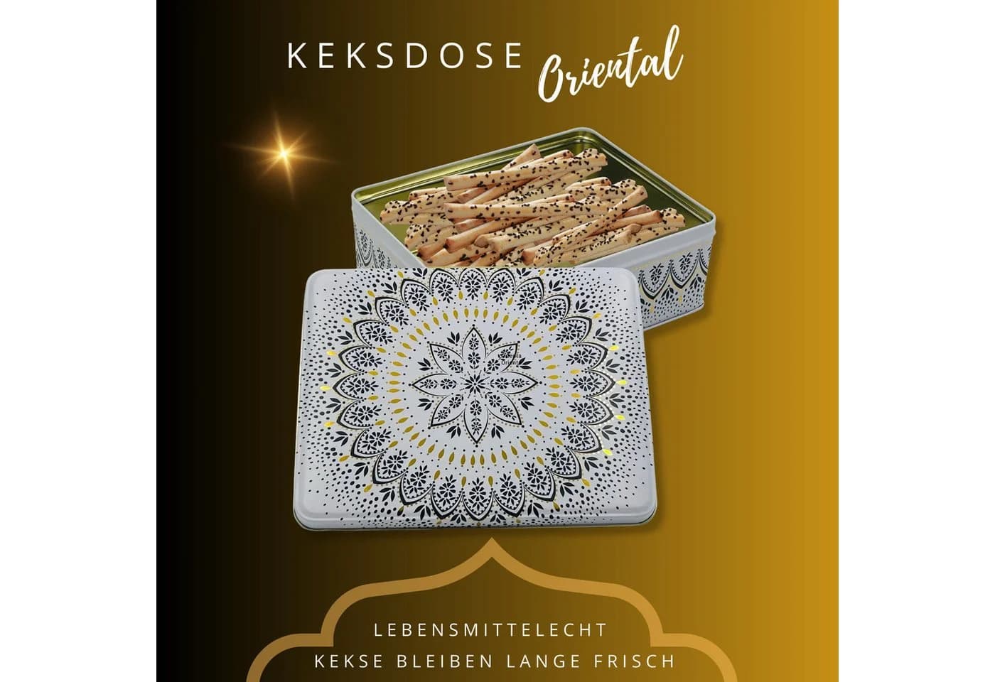 MediMuc Vorratsdose Rechteckig Oriental Motiv Blechdose - Bild 5