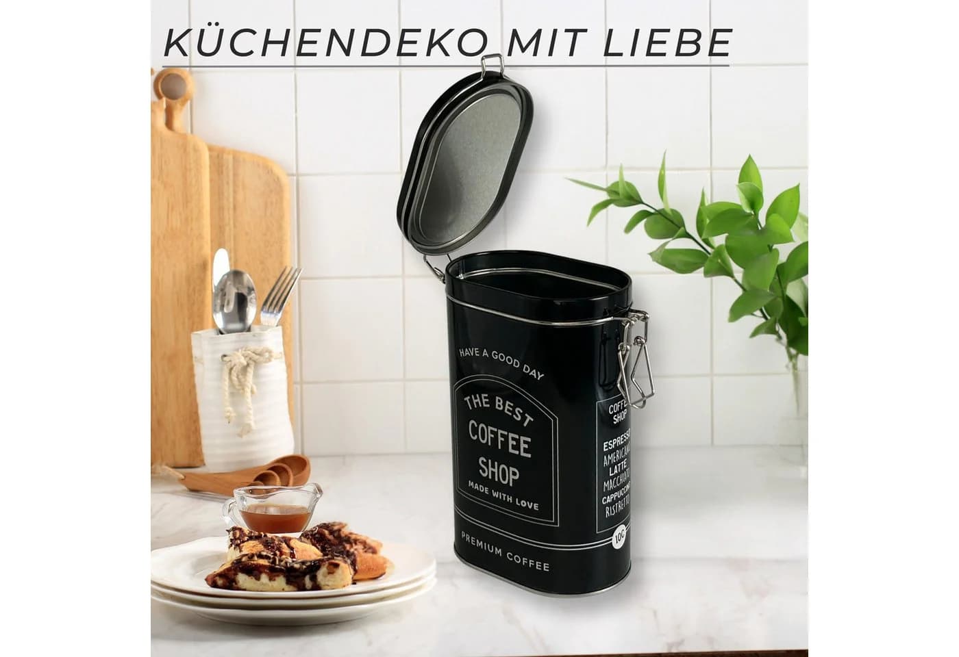 MediMuc Kaffeedose Vorratsdose Schwarz Oval 1,8L - Bild 4