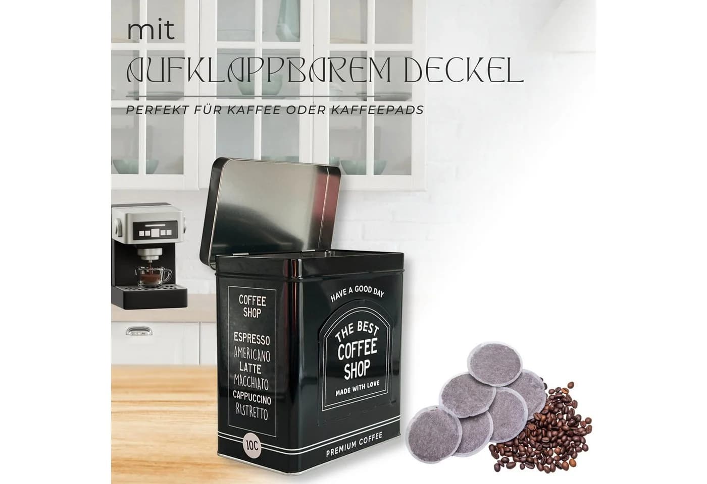 MediMuc Kaffeedose Vorratsdose Schwarz Oval 1,8L - Bild 3