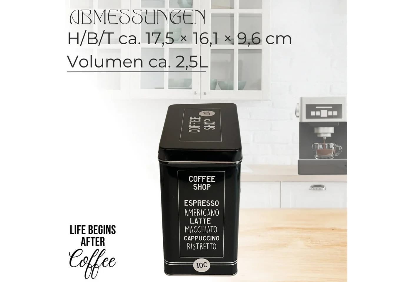 MediMuc Kaffeedose Vorratsdose Schwarz Oval 1,8L - Bild 5
