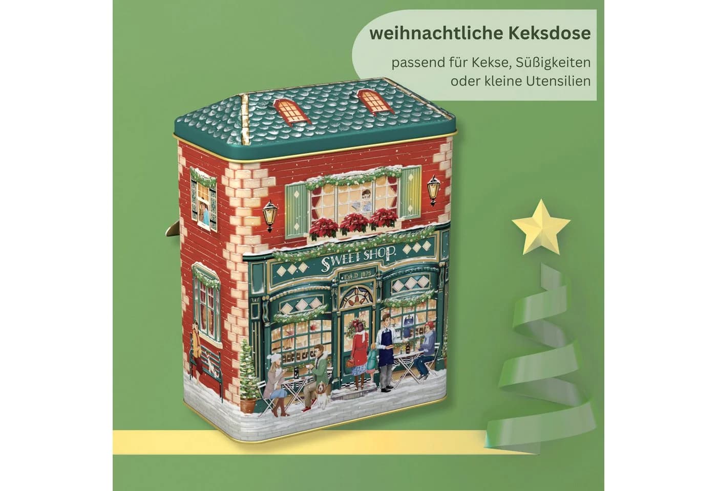 MediMuc Keksdose Kleines Haus mit Vordach 1L