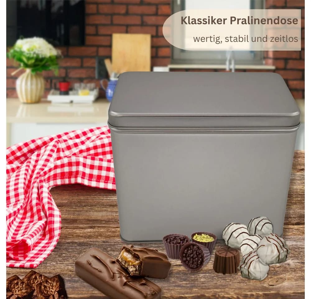 MediMuc Keksdose Klassiker Vorratsdose mit Scharnierdeckel Metall