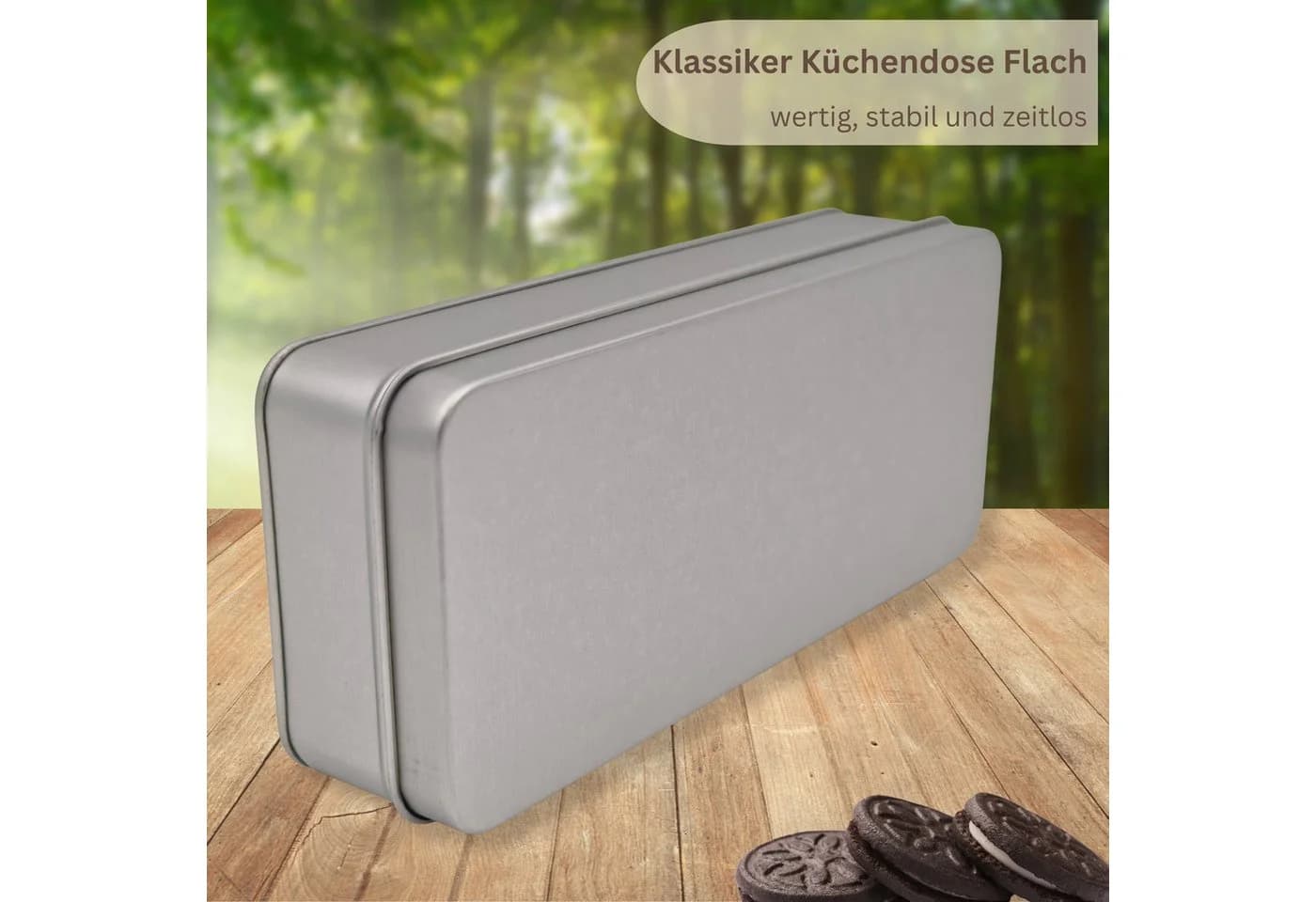 MediMuc Keksdose Klassiker Flach mit Stülpdeckel, Metalldose