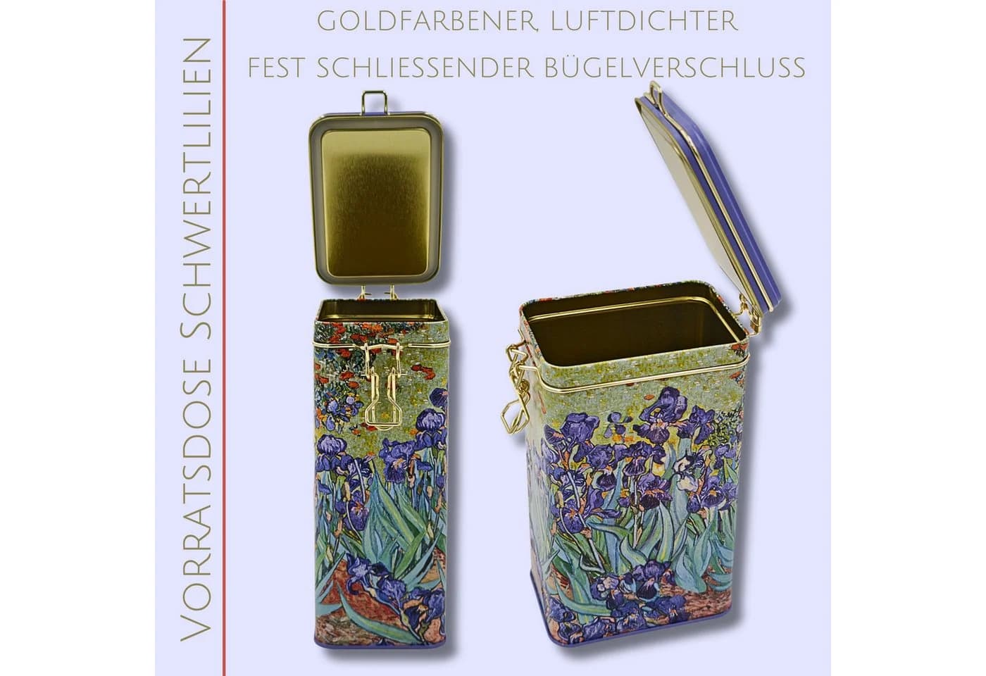 MediMuc Kaffeedose Schwertlilie Bügelverschluss 1,5L - Bild 4