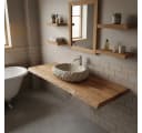 KEINerlei® Waschtischplatte Massive Eiche Alt Holz Hell Naturkante Bild 2