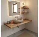 KEINerlei® Waschtischplatte Massive Eiche Alt Holz Hell Naturkante Bild 3