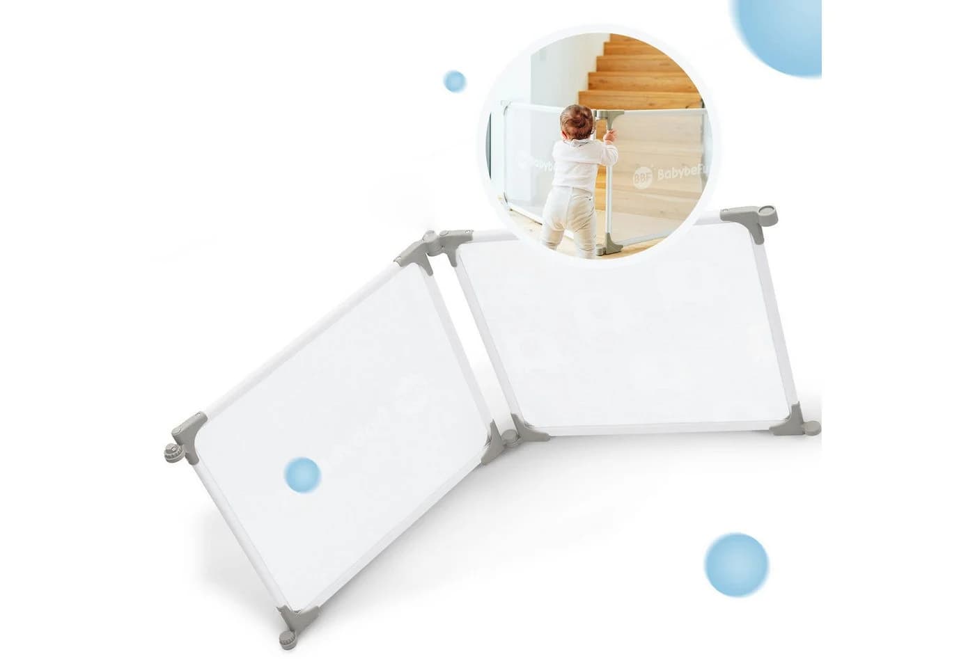 BabyBeFun Laufstall Baby faltbar Extra Stabil Laufgitter Baby Playpen Kaminschutzgitter - Bild 2