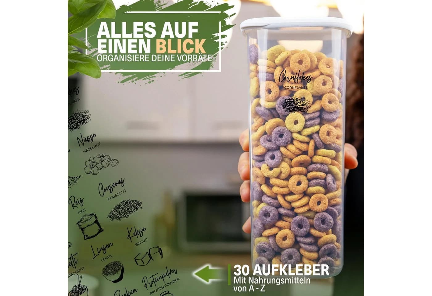 Viwares Vorratsdosen-Set 12er Weiß SERIE FOLY Kunststoff Stapelbar - Bild 4