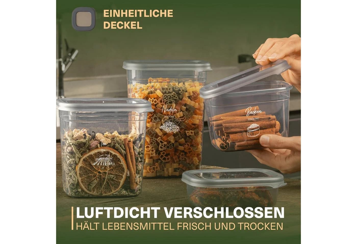 Viwares Vorratsdosen-Set 20-tlg. Rechteckig Transparent Polypropylen - Bild 3