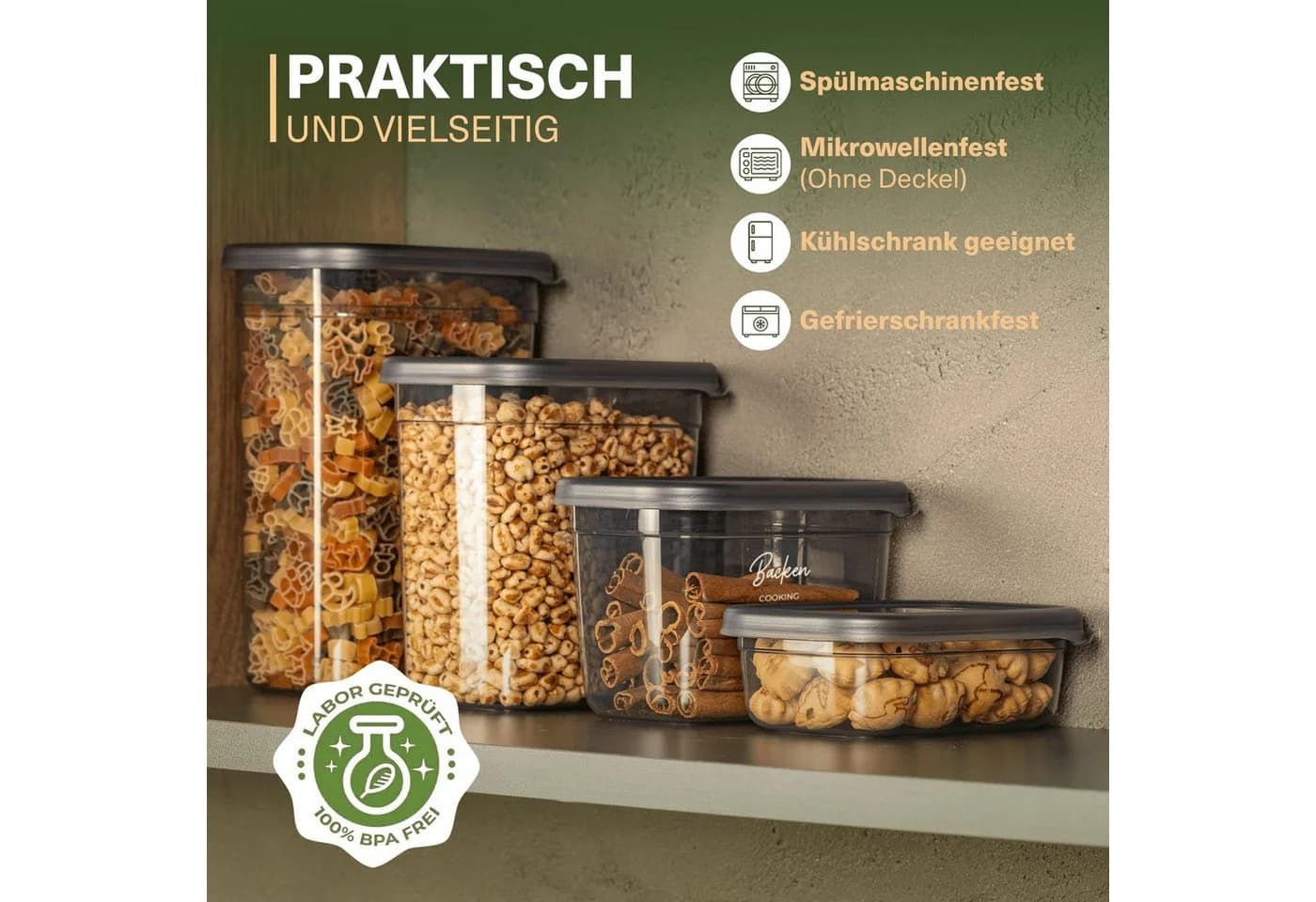 Viwares Vorratsdosen-Set 20-tlg. Rechteckig Transparent Polypropylen - Bild 5