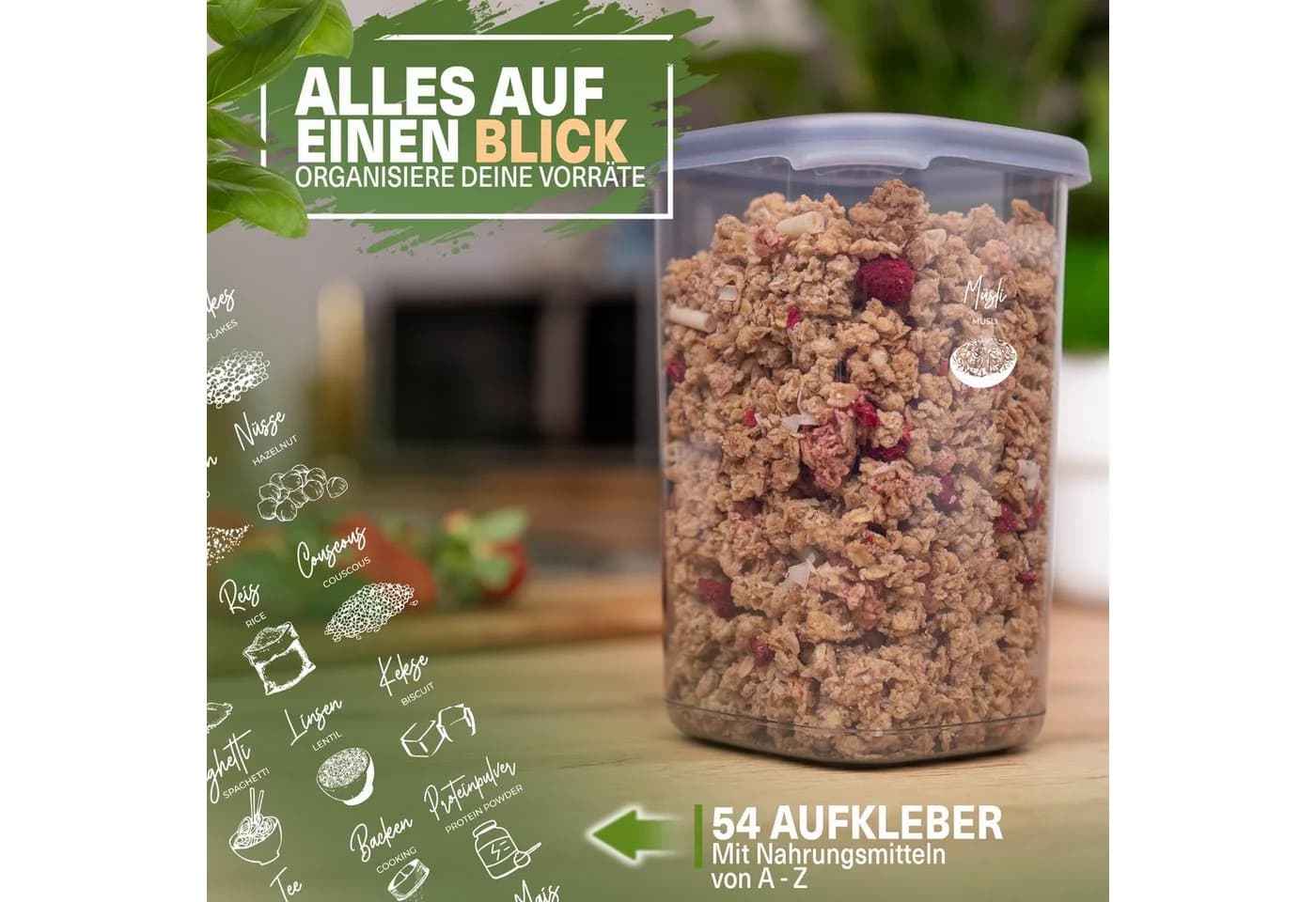 Viwares Vorratsdose Mix Eckig 36-tlg. Grau/Weiß Polypropylen - Bild 4