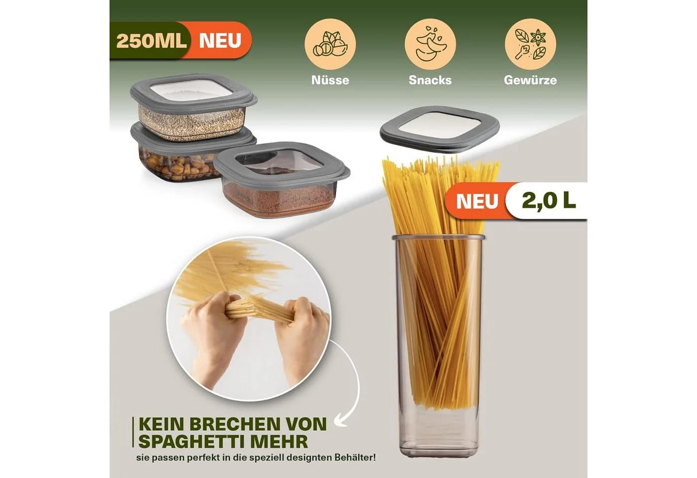 Viwares Vorratsdosen-Set 48-tlg. Grau Luftdicht Stapelbar - Bild 4