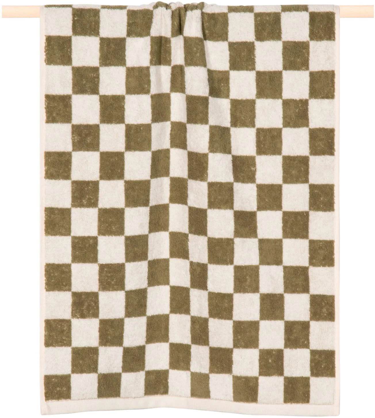 PAD Handtuch CHESS Olive Modernes Karo Design Frottee