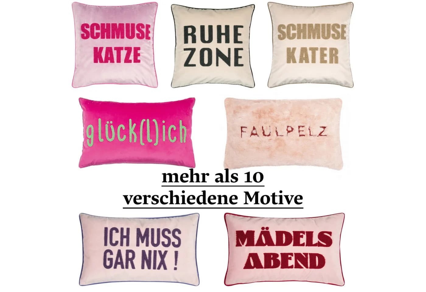 PAD Dekokissen Letters Pink Rot Schriftzug Kissenhülle - Bild 4