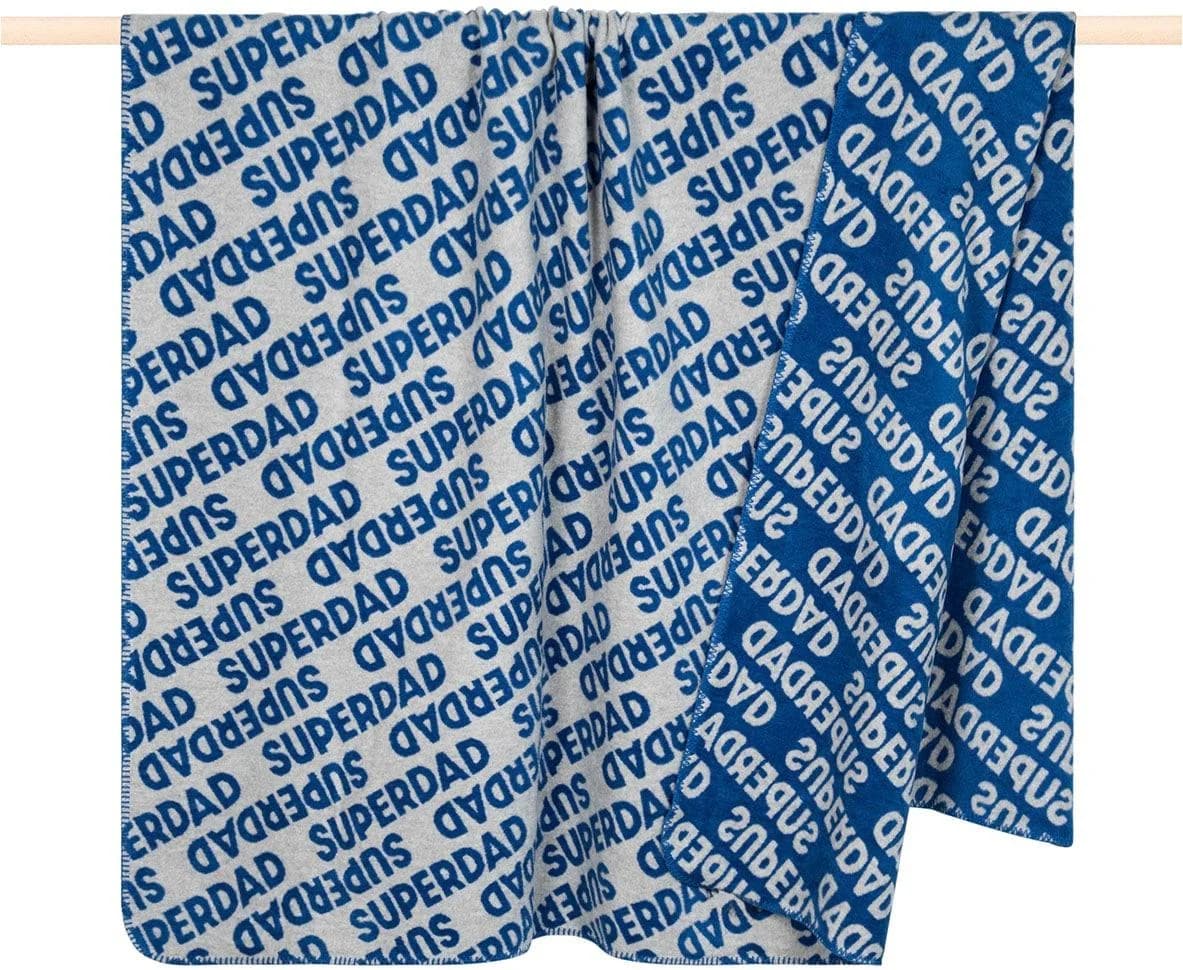 PAD Wohndecke SUPER Blau Mischgewebe mit Schriftzug