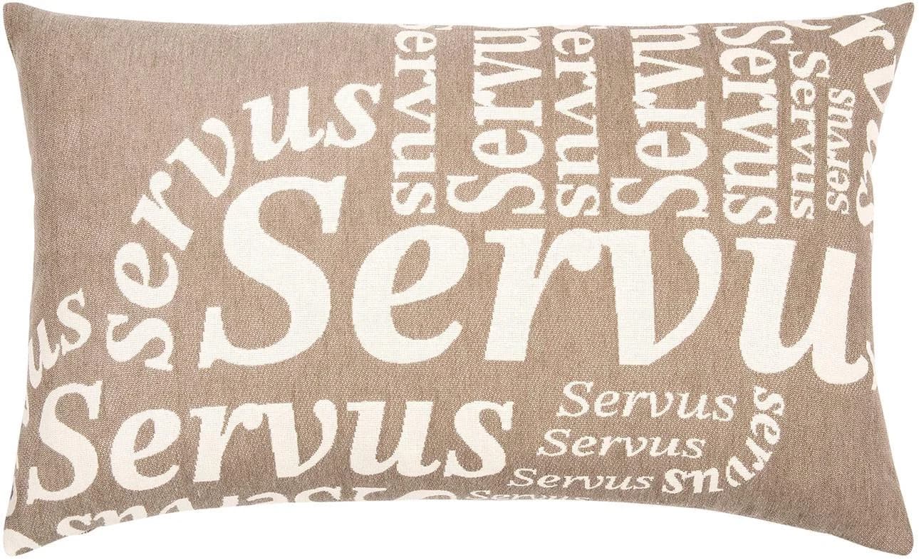 PAD SERVUS Dekokissenhülle Beige Natur Berge Jacquard 60x35cm