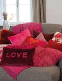 PAD Kissenhülle Hearts Embroidery Hot Pink Herzen 45x45cm Bild 1