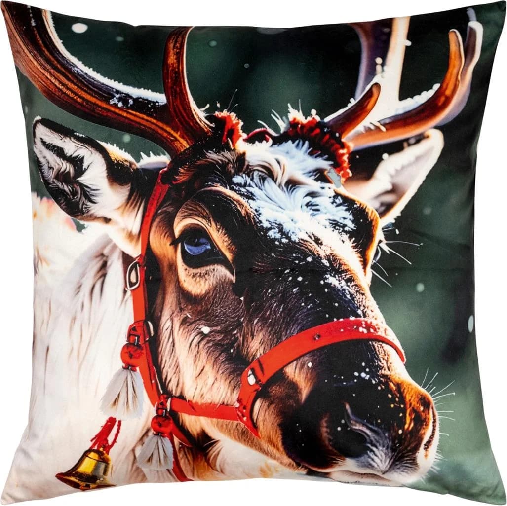 PAD Dekokissen Rudi Beige Bunt Rentiermotiv