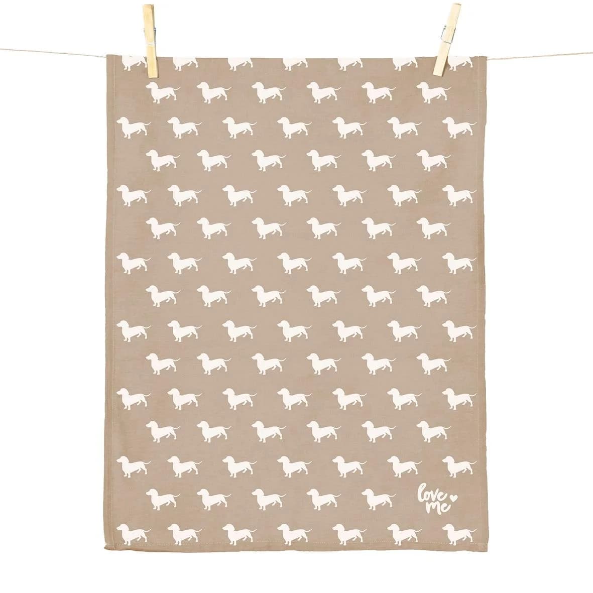 PAD Geschirrtuch DOG beige 100% Baumwolle mit Hundemotiv