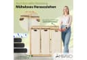 AMBIAVO Wäschekorb 3 Fächer 150 L Beige Bild 4