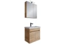 Planetmöbel Badmöbel-Set Gold Eiche Waschtisch mit Spiegelschrank 63 cm Bild 1