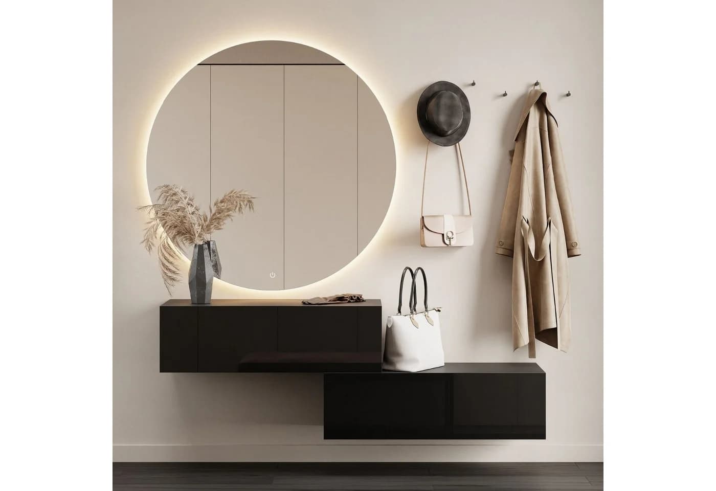 Planetmöbel Garderoben-Set Schwarz Kompakt mit Soft-Open - Bild 2