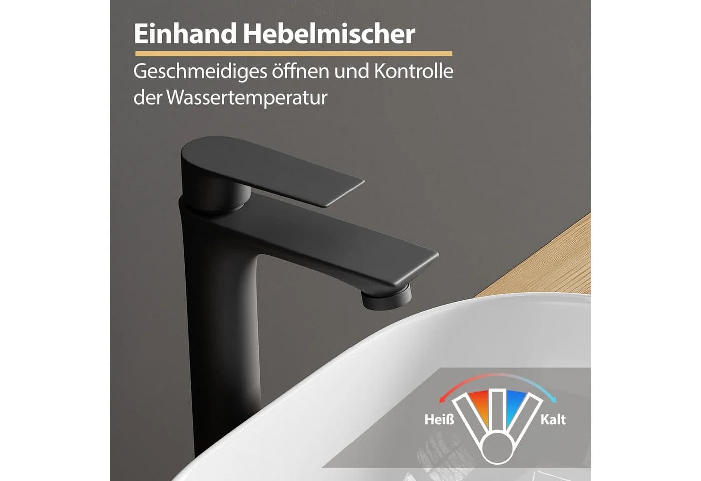 Planetmöbel Badarmatur Waschtischarmatur Schwarz Keramik-Kartusche - Bild 5