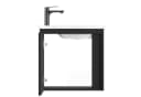 Planetmöbel Waschtisch inkl. Waschbecken 50cm Schwarz Softclose Bild 1