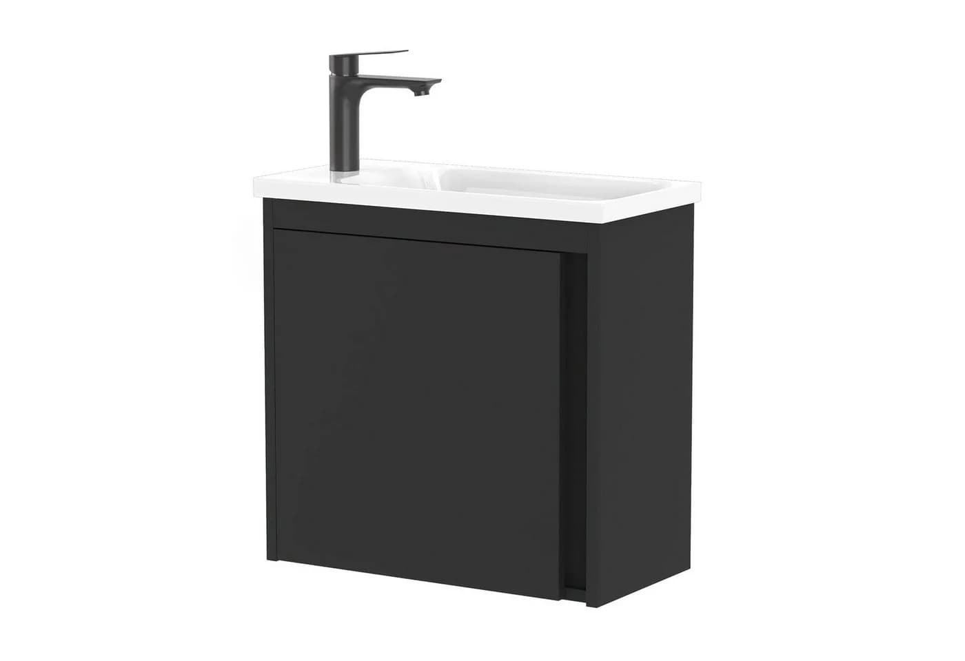 Planetmöbel Waschtisch inkl. Waschbecken 50cm Schwarz Softclose - Bild 2