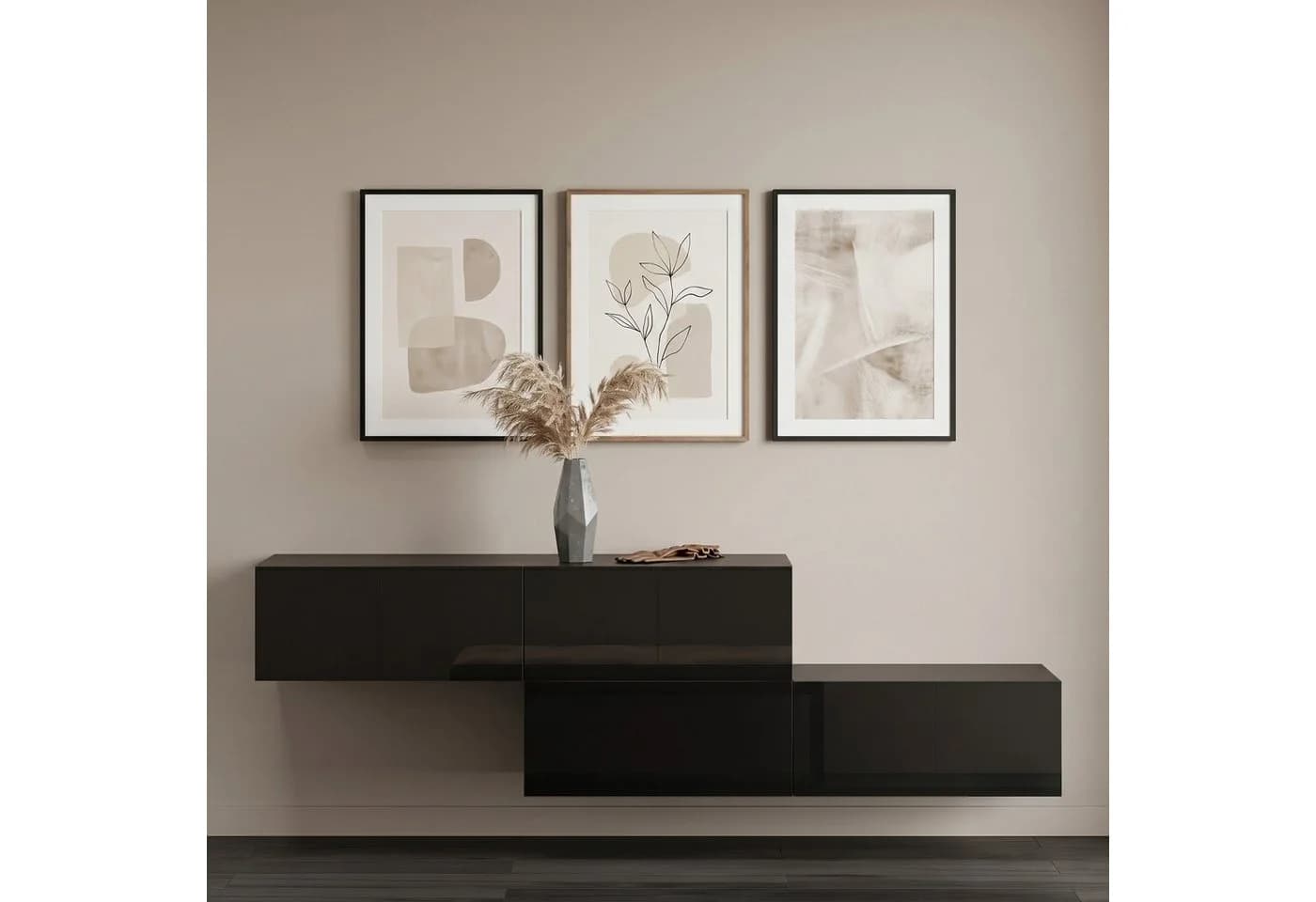 Planetmöbel WEST Garderobenschrank Schwarz/Gold Soft-Open - Bild 2