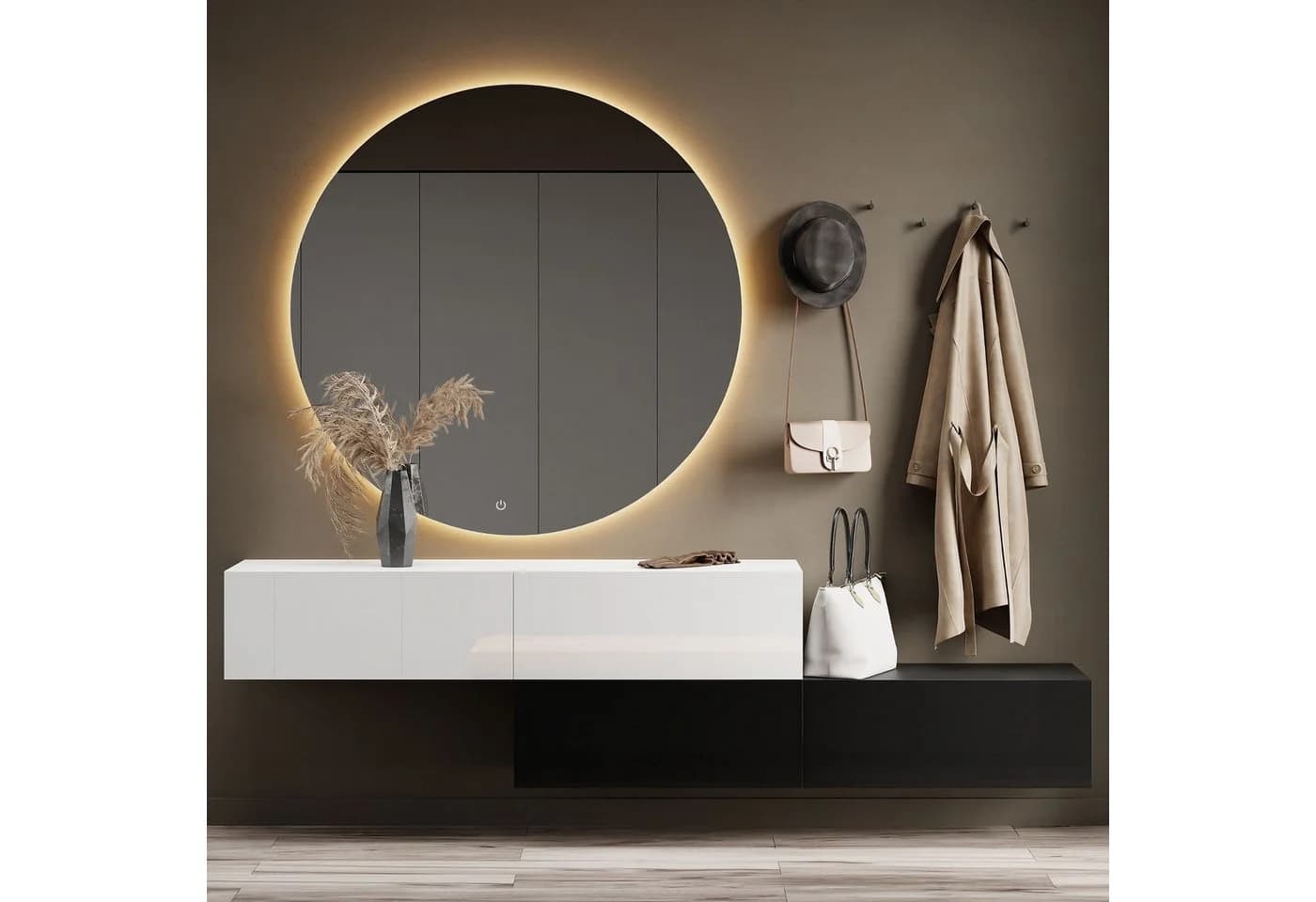 Planetmöbel Garderobenschrank 280 cm Schwarz/Weiß Soft-Open - Bild 2