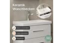 Planetmöbel Waschtischunterschrank 63cm Weiß mit Keramikwaschbecken Bild 4