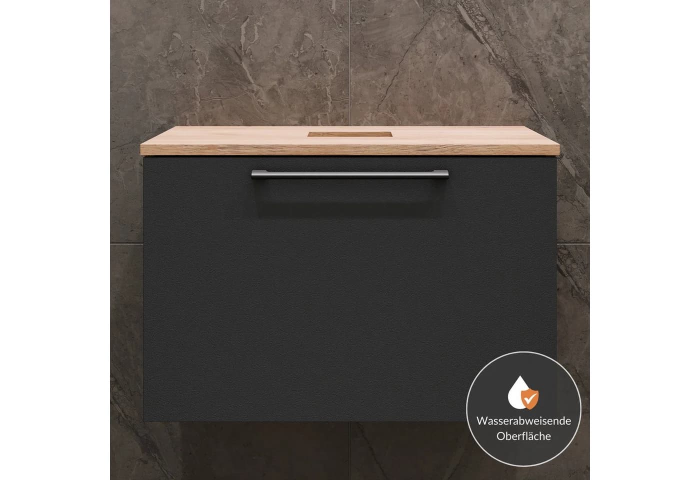 Planetmöbel Waschtischunterschrank Astra 60 cm Gold Eiche Anthrazit - Bild 4
