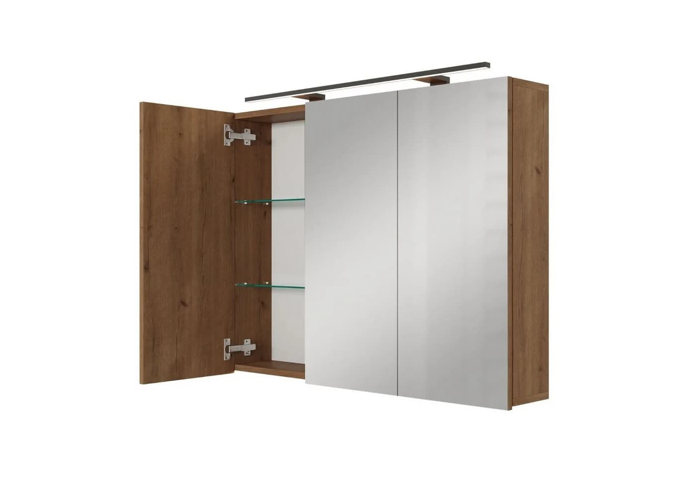 Planetmöbel Spiegelschrank ARIA 100 cm Gold Eiche mit LED & Steckdose - Bild 2