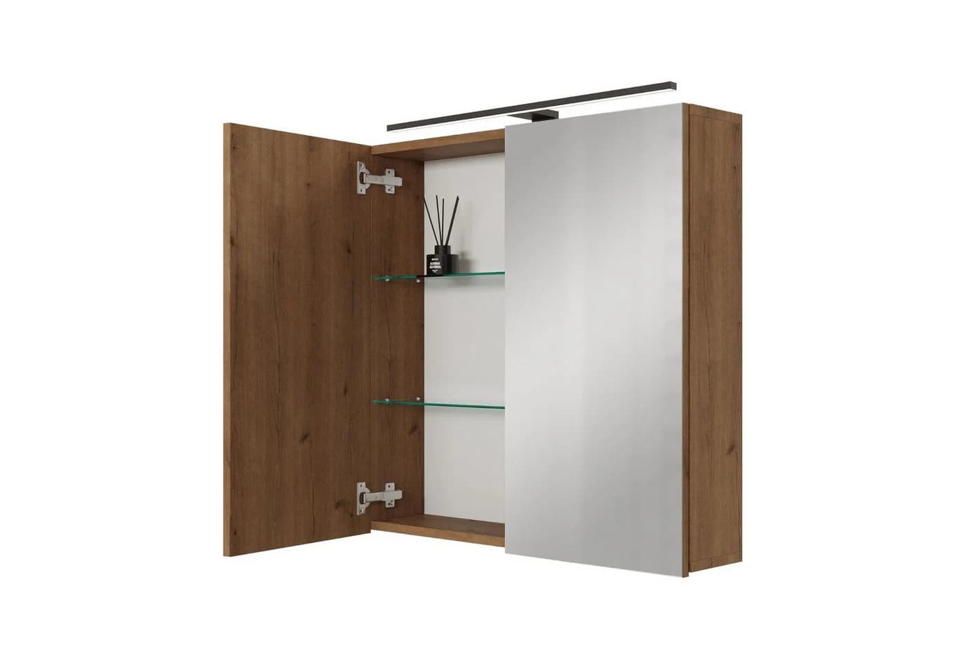 Planetmöbel Spiegelschrank ARIA Gold Eiche mit LED & Steckdose - Bild 2