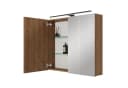 Planetmöbel Spiegelschrank ARIA 2-türig mit LED und Steckdose Gold Eiche Bild 2