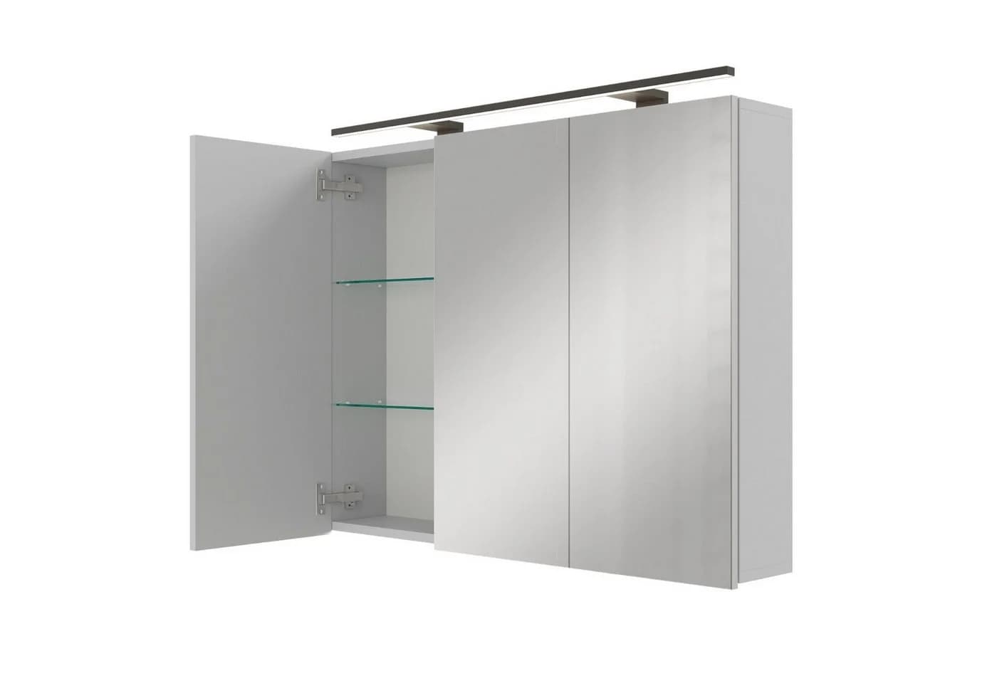 Planetmöbel Spiegelschrank ARIA Grau-Weiß mit LED-Beleuchtung & Steckdose - Bild 2