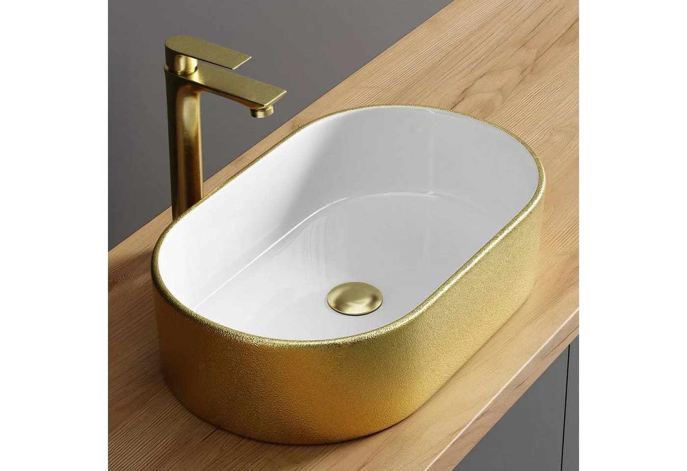 Planetmöbel Aufsatzwaschbecken Oval Keramik Elegant - Bild 2