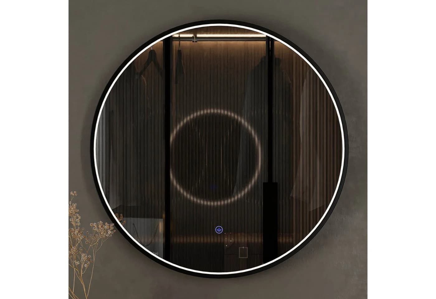 Planetmöbel Dekospiegel VELUNA LED-Spiegel mit Rahmen 60-80cm Schwarz - Bild 2
