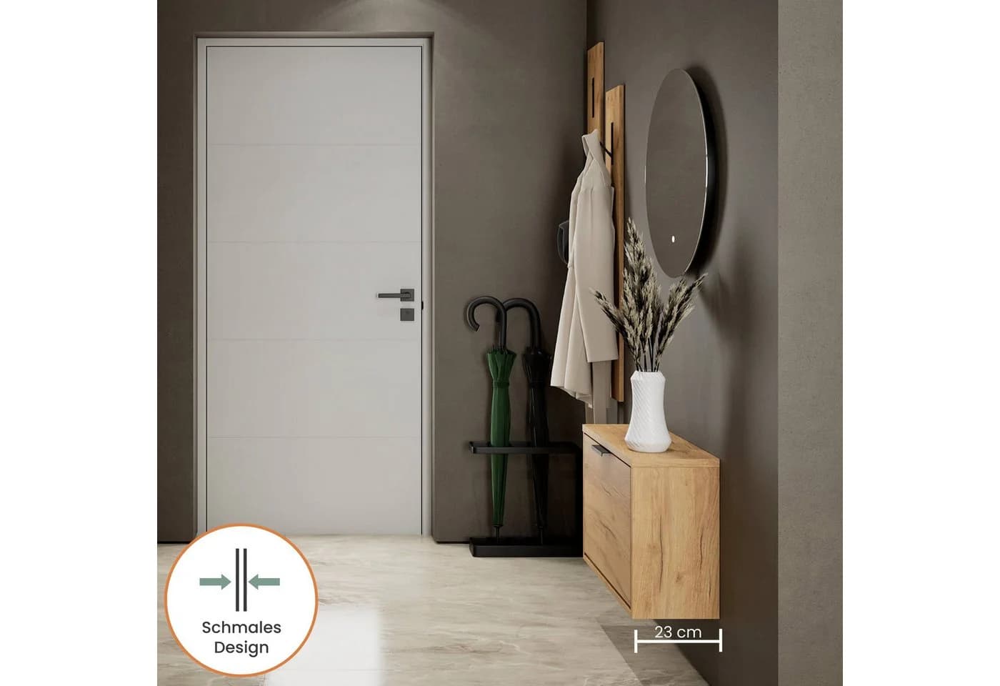 Planetmöbel Schuhschrank STIVIO Einreihig Gold - Bild 5