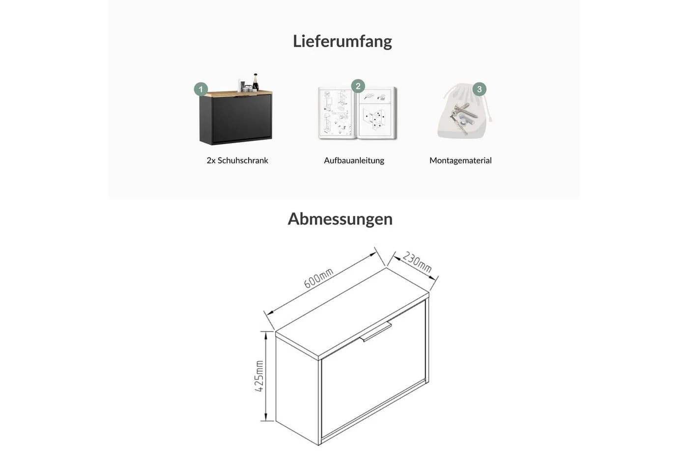 Planetmöbel Schuhschrank Flur Möbel Schuhrank, verschiedene Farben - Bild 3