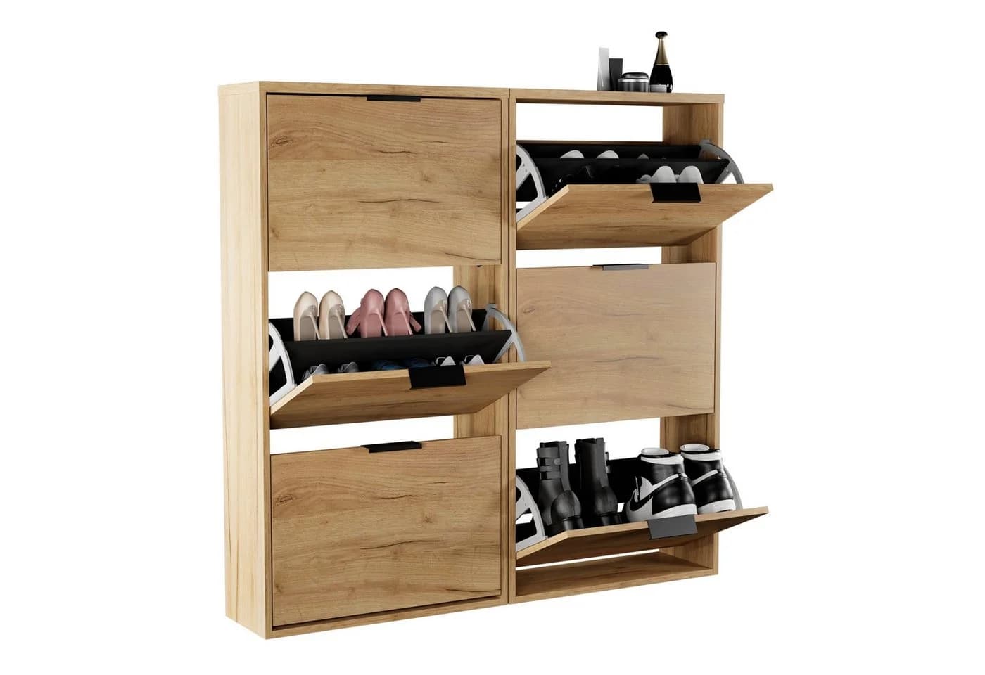 Planetmöbel Schuhschrank STIVIO gold eiche Kippmechanik - Bild 2