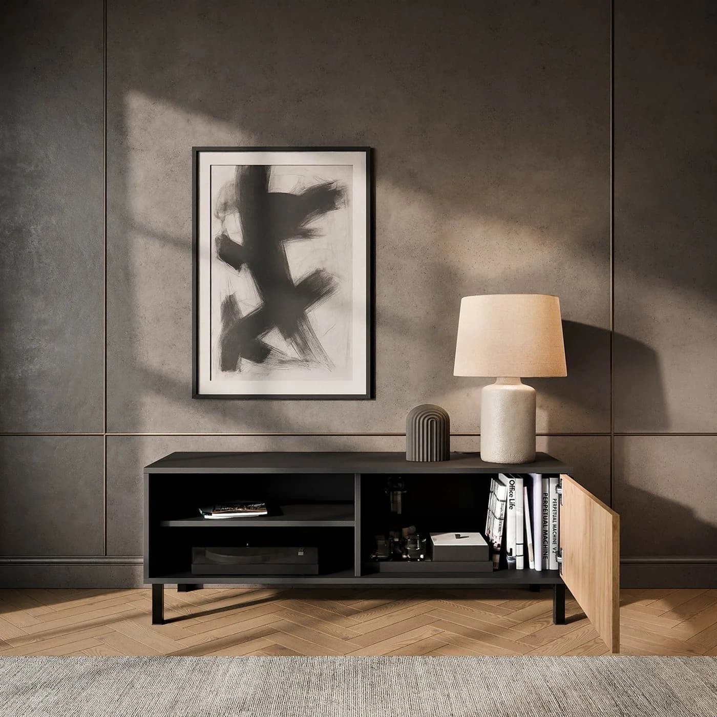 Planetmöbel LIORA TV-Schrank 120 cm Anthrazit - Bild 3