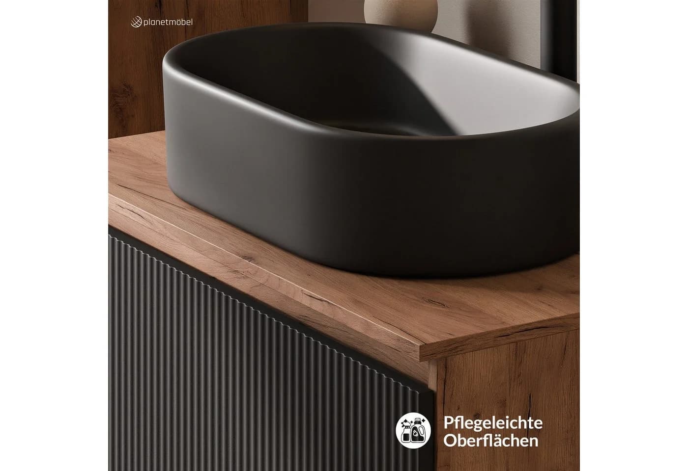 Planetmöbel Waschtisch-Set ARISA 80 cm mit Soft-Close und Keramikbecken