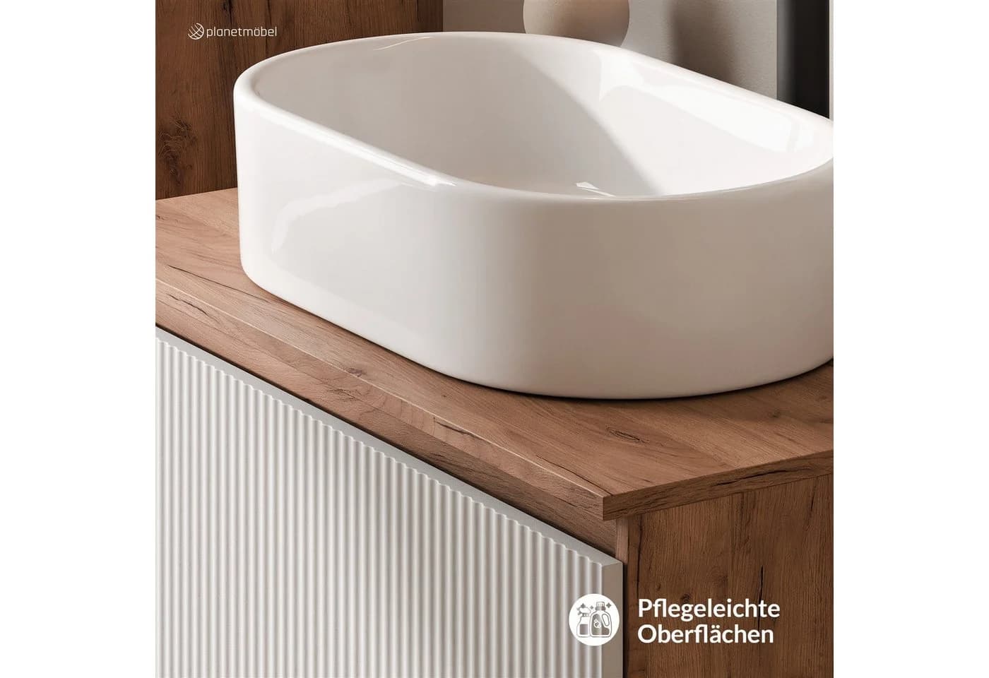Planetmöbel Waschtisch-Set ARISA 80 cm mit Keramikwaschbecken