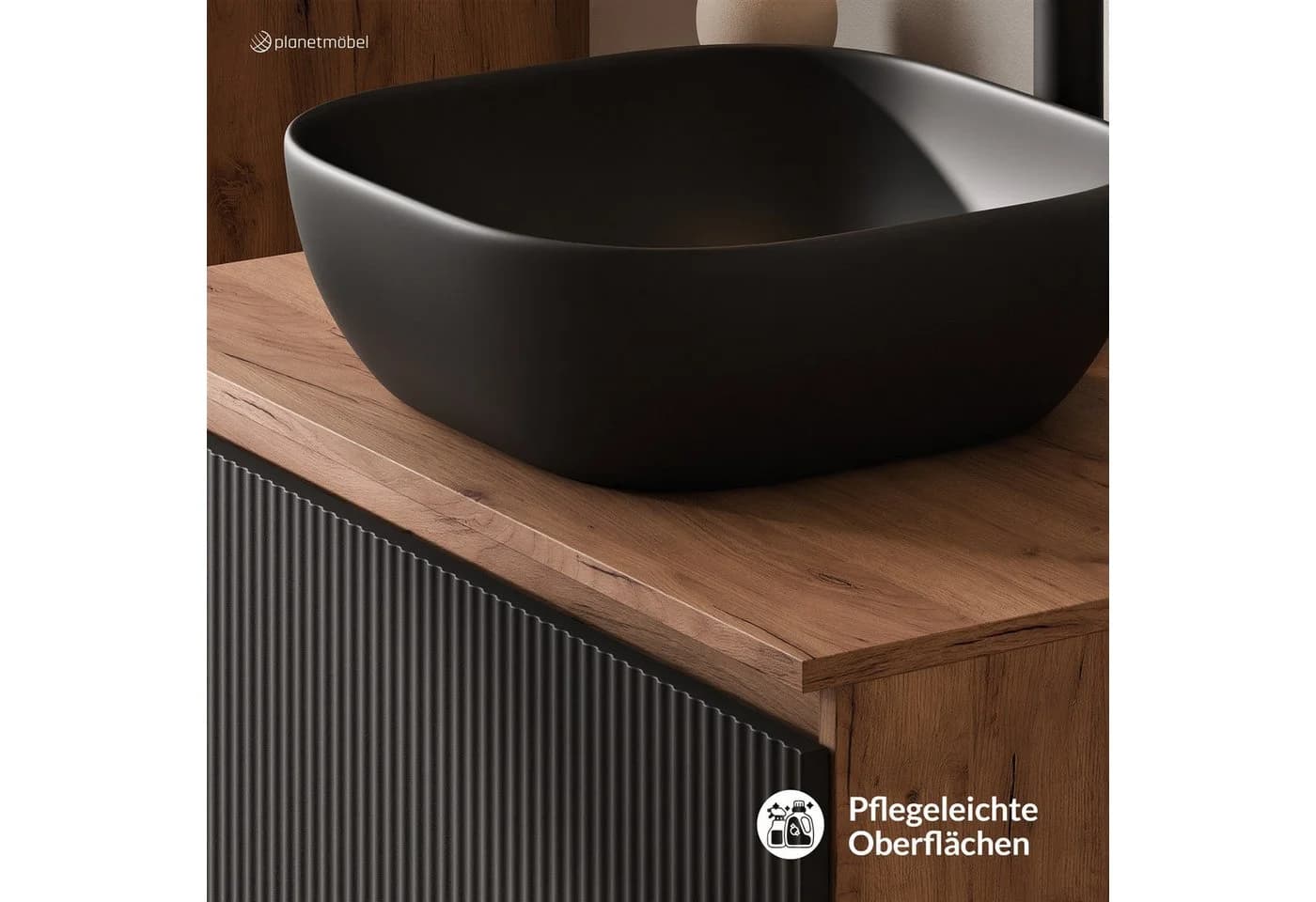 Planetmöbel Waschtisch-Set ARISA 80 cm mit Keramik-Waschbecken und Soft Close